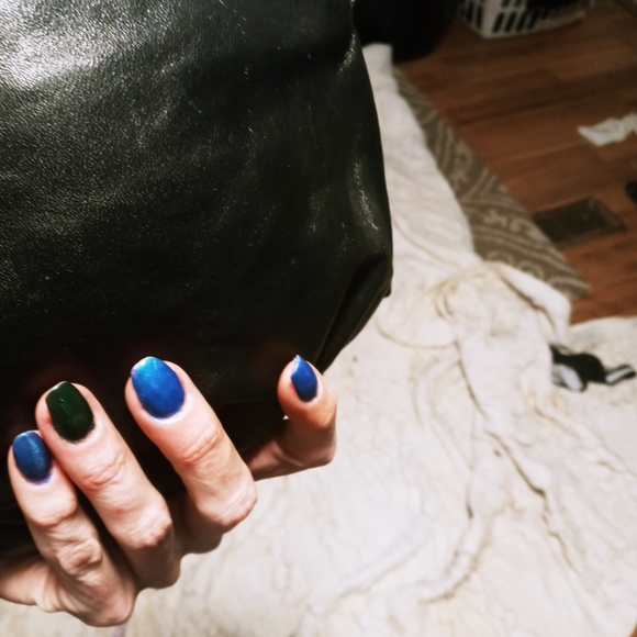 Vintage leather black clutch - Picture 8 of 9